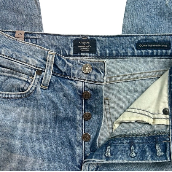 Citizens Of Humanity Womens Size 25 Olivia High Rise Slim Ankle Button Fly Jeans - Picture 5 of 8